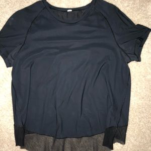 Lululemon mesh bottom open back shirt size 6